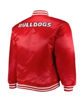 Men's Red, Black Georgia Bulldogs Big and Tall Reversible Satin Full-Zip Jacket