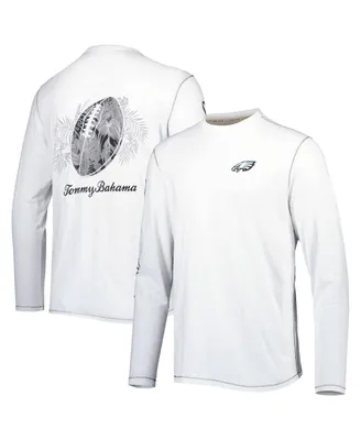 Men's Tommy Bahama White Philadelphia Eagles Laces Out Billboard Long Sleeve T-shirt