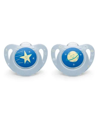 Nuk Orthodontic Pacifiers, 0-6 Months, Blue Space, 2 Pack - Assorted Pre