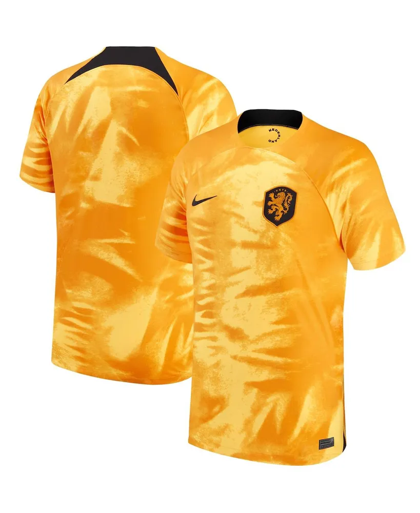 Men's Nike Orange Netherlands National Team 2022/23 Home Breathe Stadium Replica Blank Jersey