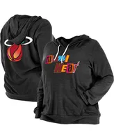 Women's New Era Black Miami Heat Plus Size 2022/23 City Edition Bi-Blend Long Sleeve Hoodie T-shirt