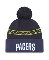 Men's New Era Navy Indiana Pacers 2022/23 City Edition Official Cuffed Pom Knit Hat