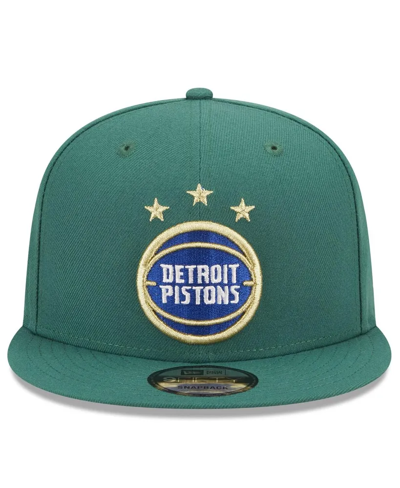 Men's New Era Hunter Green Detroit Pistons 2022/23 City Edition Official 9FIFTY Snapback Adjustable Hat