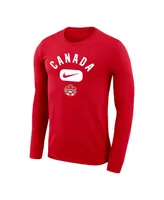 Men's Nike Red Canada Soccer Lockup Legend Performance Long Sleeve T-shirt
