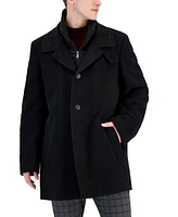 Calvin Klein Men's Classic Fit Black Wool Blend Overcoat