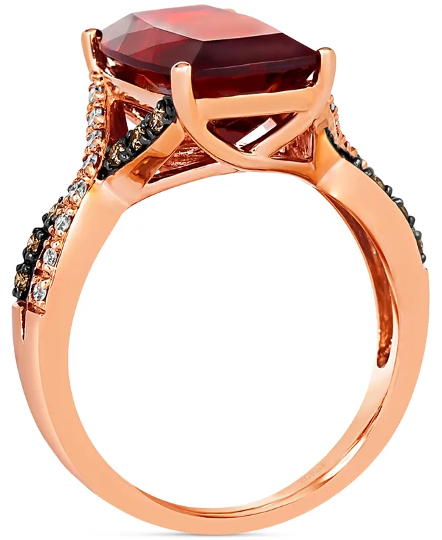 Le Vian Pomegranate Garnet (2 ct. t.w.) & Diamond (1/2 ct. t.w.) Halo Ring  in 14k Rose Gold - Macy's