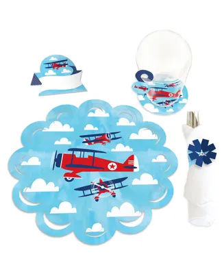 Taking Flight Airplane Baby Shower & Birthday Paper Charger Chargerific Kit 8 Ct