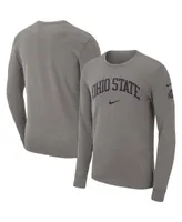 Men's Nike Heather Gray Ohio State Buckeyes Arch 2-Hit Long Sleeve T-shirt