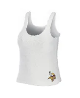 Women's Wear by Erin Andrews Cream Minnesota Vikings Cozy Scoop Neck Tank Top Pants Sleep Set