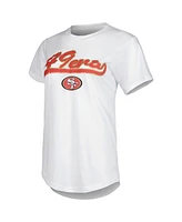 Women's Concepts Sport White, Charcoal San Francisco 49ers Sonata T-shirt and Leggings Sleep Set