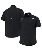 Men's Columbia Black Ohio State Buckeyes Big and Tall Tamiami Omni-Shade Button-Down Shirt