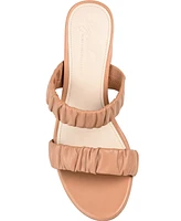 Journee Signature Women's Vidda Ruched Slip On Sandals