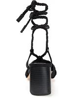 Journee Signature Women's Railee Braided Block Heel Sandals