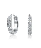 Rachel Glauber Radiant Hoop Earrings with Sparkling Cubic Zirconia