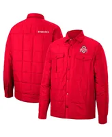 Men's Colosseum Scarlet Ohio State Buckeyes Detonate Quilted Full-Snap Jacket