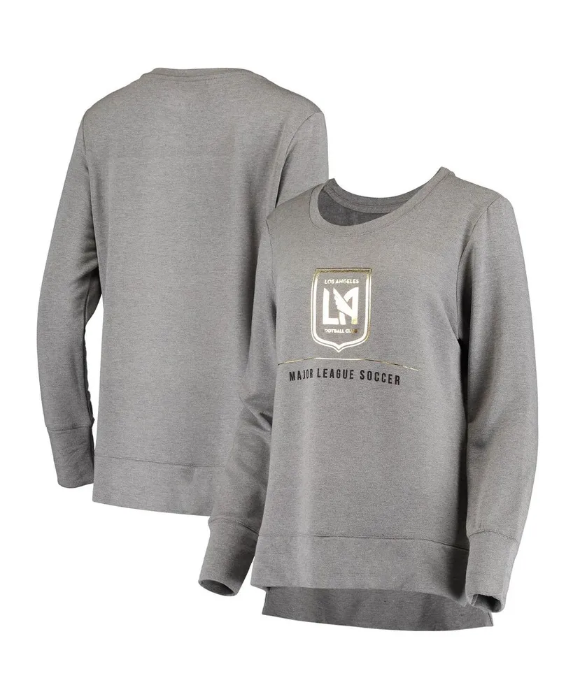 Fanatics Branded Heathered Gray Los Angeles Rams Jump Distribution Tri-Blend Pullover Sweatshirt