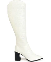 Journee Signature Women's Laila Block Heel Knee High Dress Boots