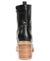 Journee Signature Women's Malle Lace Up Lug Sole Combat Booties