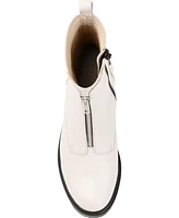 Journee Signature Women's Norrah Front Zip Lug Sole Moto Booties