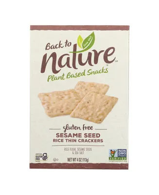 Back To Nature Sesame Seed Rice Thin Crackers - Rice and Sesame Seeds - Case of 12 - 4 oz.