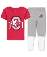 Little Boys Wes & Willy Scarlet Ohio State Buckeyes Football Pajama Set