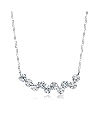 Genevive Sterling Silver Cubic Zirconia Garland Necklace