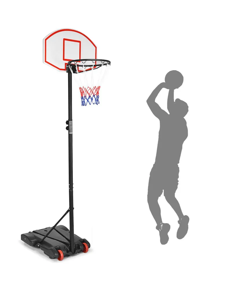 Costway Adjustable Basketball Hoop System Stand Kid Indoor Outdoor Net Goal