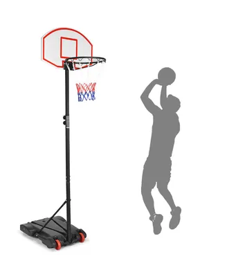 Costway Adjustable Basketball Hoop System Stand Kid Indoor Outdoor Net Goal