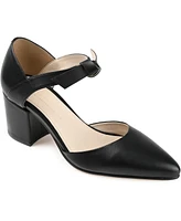 Journee Signature Women's Camille Two-Piece Block Heel Pumps