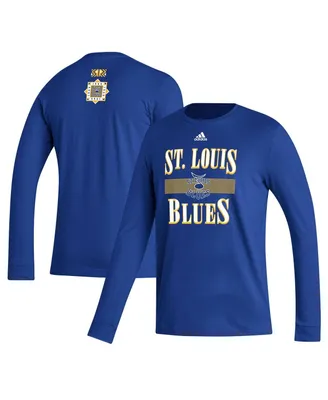 Men's adidas Royal St. Louis Blues Reverse Retro 2.0 Fresh Playmaker Long Sleeve T-shirt