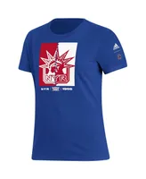 Women's adidas Royal New York Rangers Reverse Retro 2.0 Playmaker T-shirt