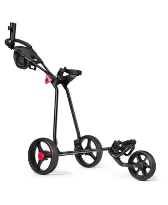 Costway Foldable 3 Wheel Golf Pull Push Cart Trolley