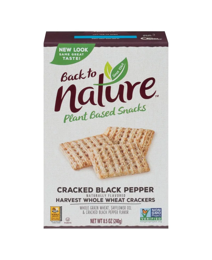 Back To Nature Crackers - Whole Wheat Black Pepper - Case of 12