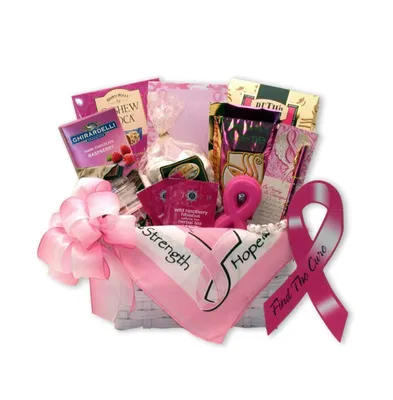 Gbds Find A Cure Breast Cancer Gift Basket - spa baskets for women gift - cancer gift
