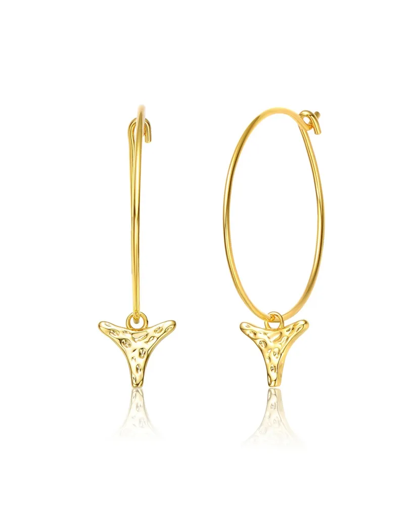 Rachel Glauber 14K Gold Plated Cubic Zirconia Hoop Earrings