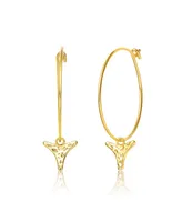 Rachel Glauber 14K Gold Plated Cubic Zirconia Hoop Earrings