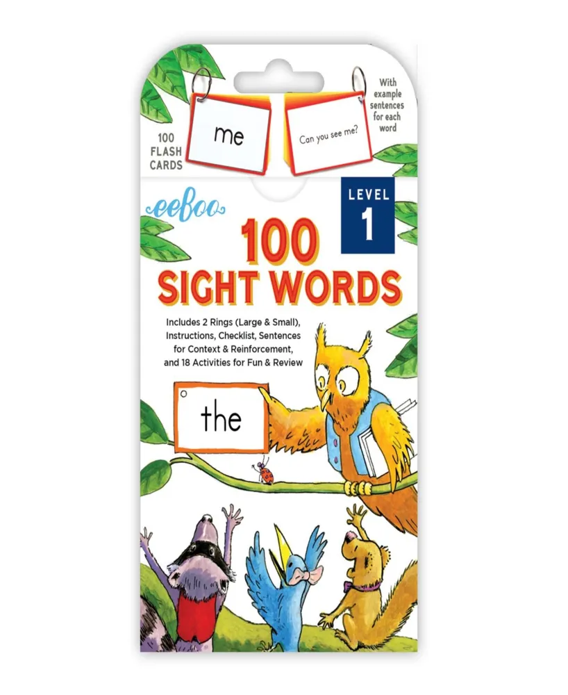 Eeboo 100 Sight Words Level 1 Educational Flash Cards 102 Piece Set