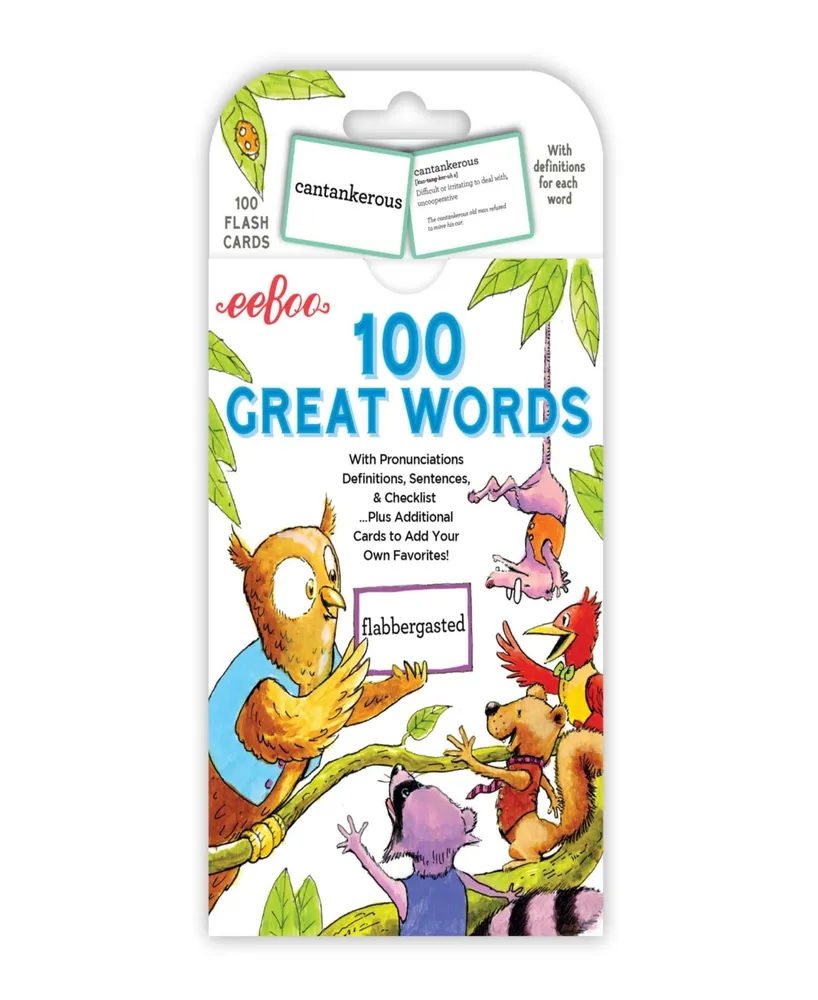 Eeboo 100 Great Words Vocabulary Educational Flash Cards