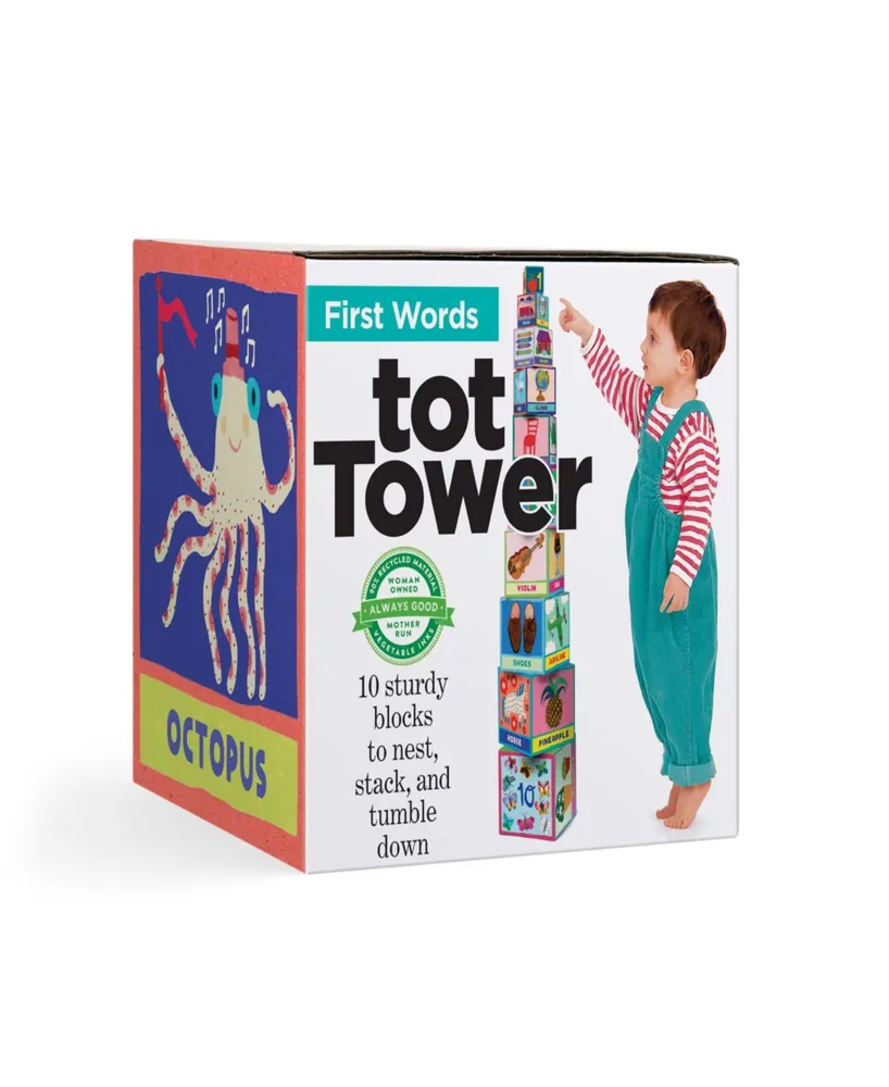 Eeboo First Words Tot Tower Stacking Blocks