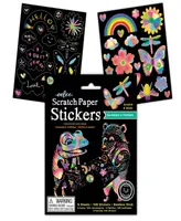 Eeboo Scratch Paper Stickers Rainbow and Friends Set, 6 Piece