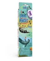 Eeboo Otters at Play Jumbo Double-Sided Color Pencils, Set of 7