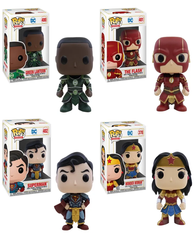 Funko Heroes Pop Imperial Palace the Lantern, the Flash, Superman and Wonder Woman 4 Piece Collectors Set
