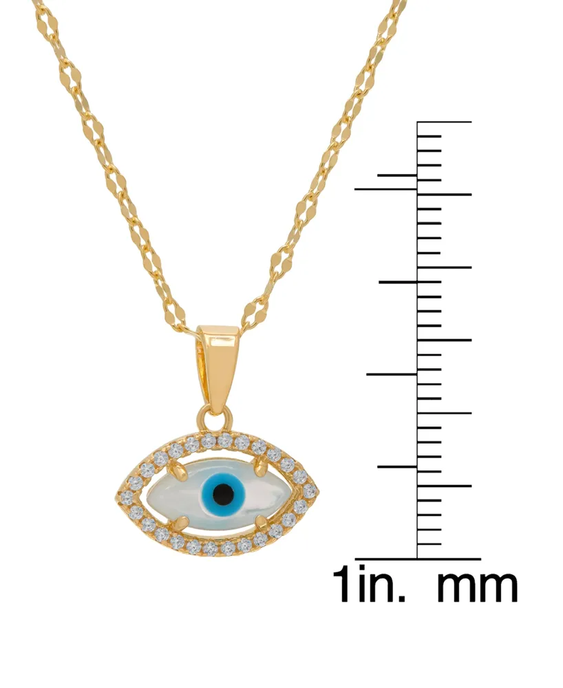 Macy's Mother of Pearl and Cubic Zirconia Evil Eye Pendant