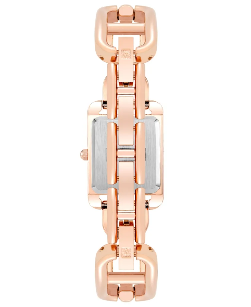 Anne Klein Women's Rose Gold-Tone Alloy Open Link Bracelet Watch, 33mm - Rose Gold