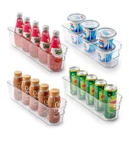 Zulay Kitchen 4 Pack Clear Refrigerator Organizer Bins