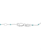 Aquamarine (1/5 ct. t.w.) & Enamel Bead Link Bracelet in Sterling Silver (Also in Additional Gemstones)