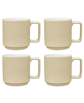 Noritake Colortex Stone Stax Ivory Mugs, Set of 4