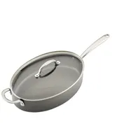 Rachael Ray Hard Anodized 5 quart Nonstick Oval Saute Pan with Helper Handle and Lid