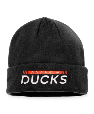 Men's Fanatics Black Anaheim Ducks Authentic Pro Rink Cuffed Knit Hat