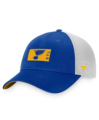 Men's Fanatics Blue, White St. Louis Blues Authentic Pro Rink Trucker Snapback Hat